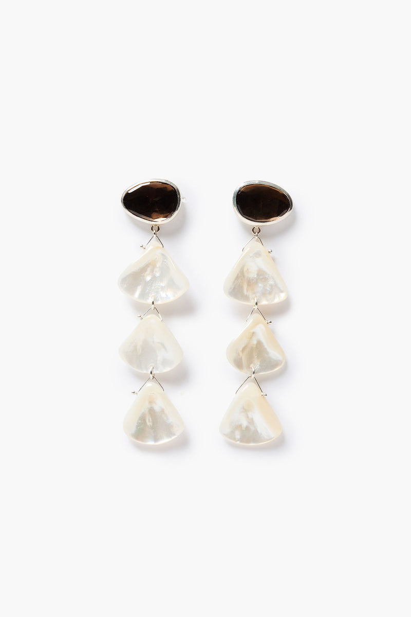 Scale Earrings White MOP