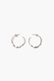 Crescent Hoop Earrings Silver