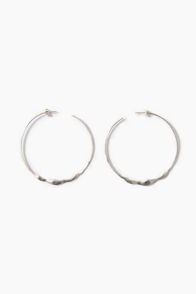 XL Crescent Hoop Earrings Silver