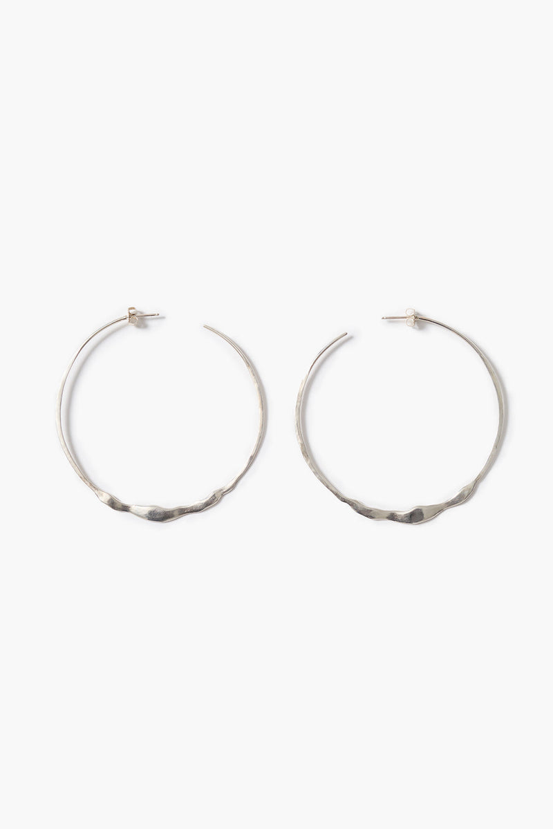 XL Crescent Hoop Earrings Silver