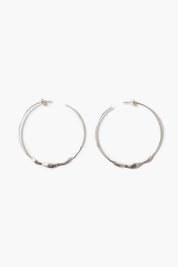 XL Crescent Hoop Earrings Silver