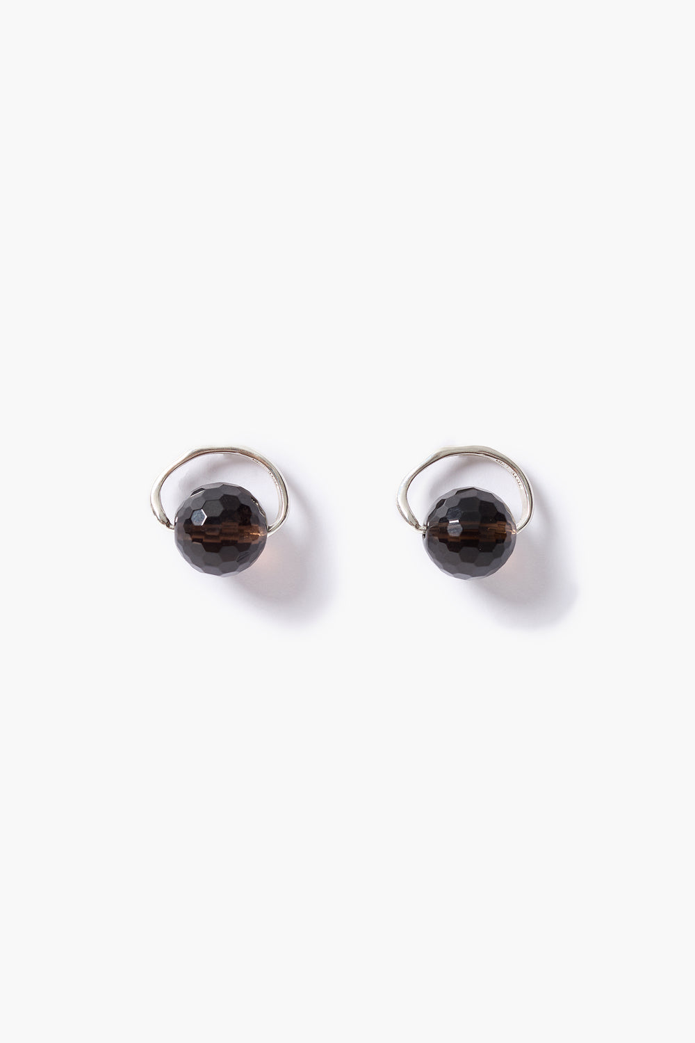 Halo Hoop Earrings Smoky Quartz