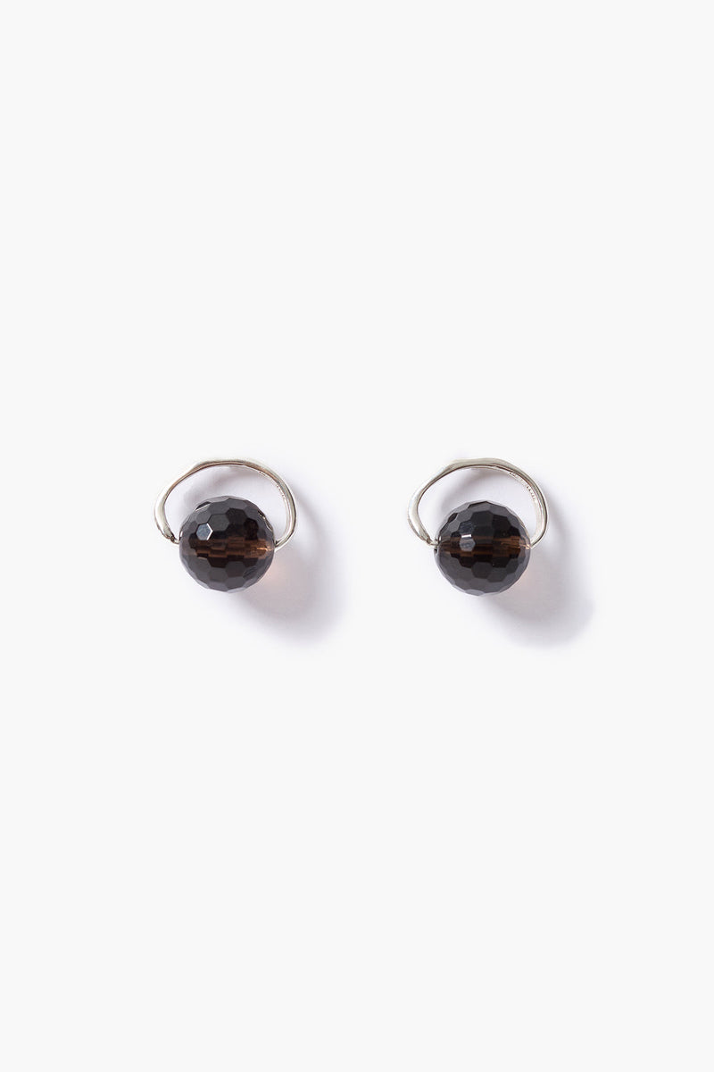 Halo Hoop Earrings Smoky Quartz
