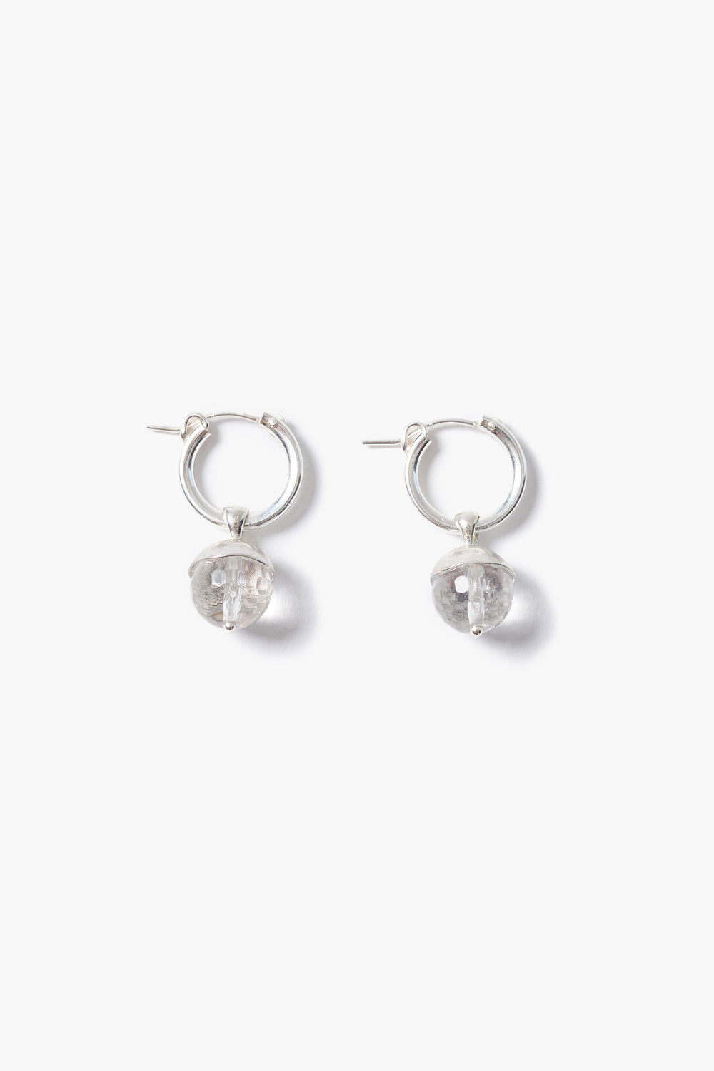 Bell Hoop Earrings Clear Quartz
