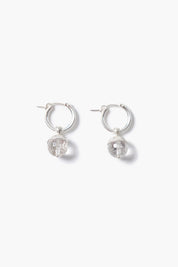 Bell Hoop Earrings Clear Quartz