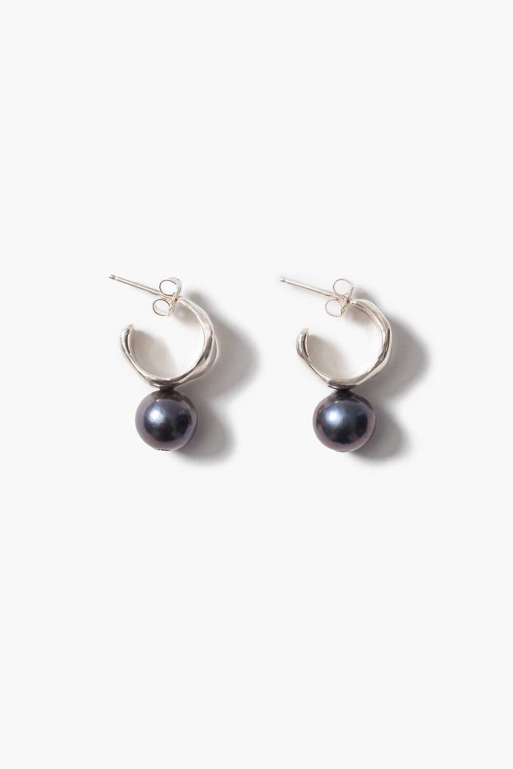 Cuff Hoop Earrings Peacock Pearl