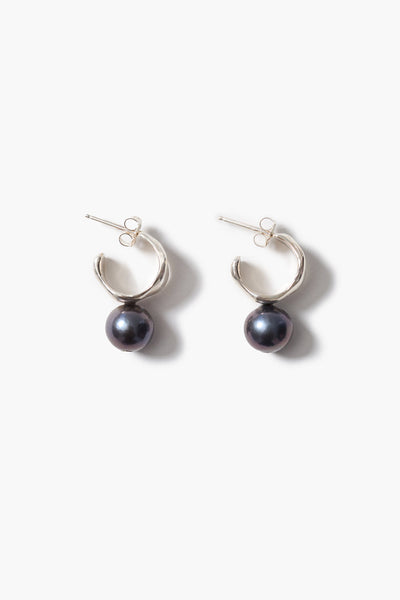 Cuff Hoop Earrings Peacock Pearl