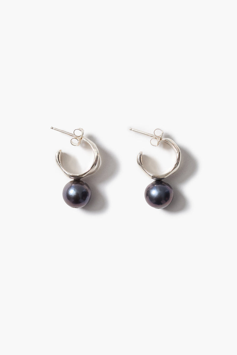 Cuff Hoop Earrings Peacock Pearl