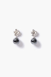 Hibiscus Drop Earrings Hematite