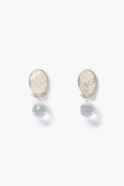 Cameo Drop Earrings Crystal