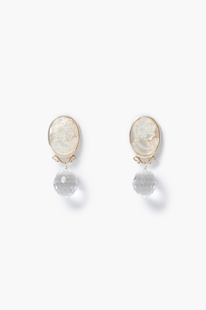 Cameo Drop Earrings Crystal