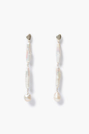 Match Stick Earrings White Pearl
