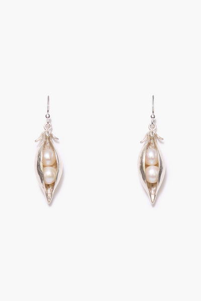 Peapod Earrings Silver