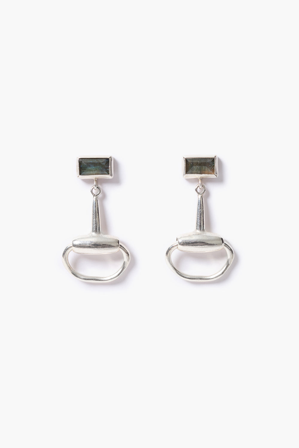 Horsebit Drop Earrings Labradorite