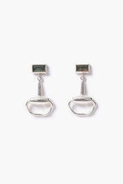 Horsebit Drop Earrings Labradorite