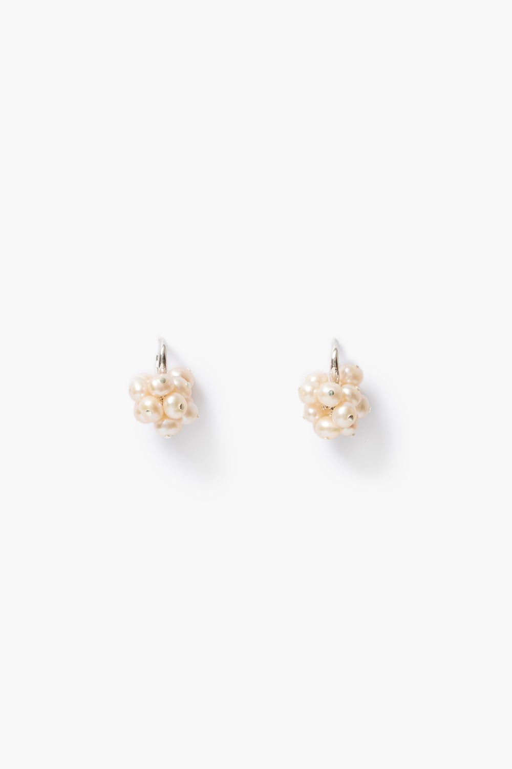 Mini Cluster Hoop Earrings Pearl