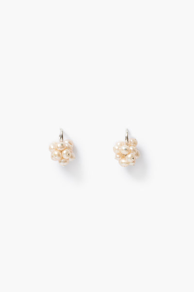 Mini Cluster Hoop Earrings Pearl