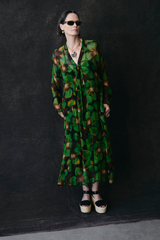 Renata Silk Chiffon Dress Primrose Green
