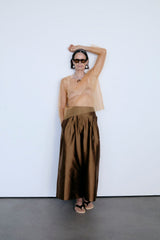 Luca Crinkle Mesh Blouse Golden