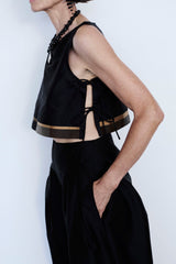 Gigi Silk Tank Top Black