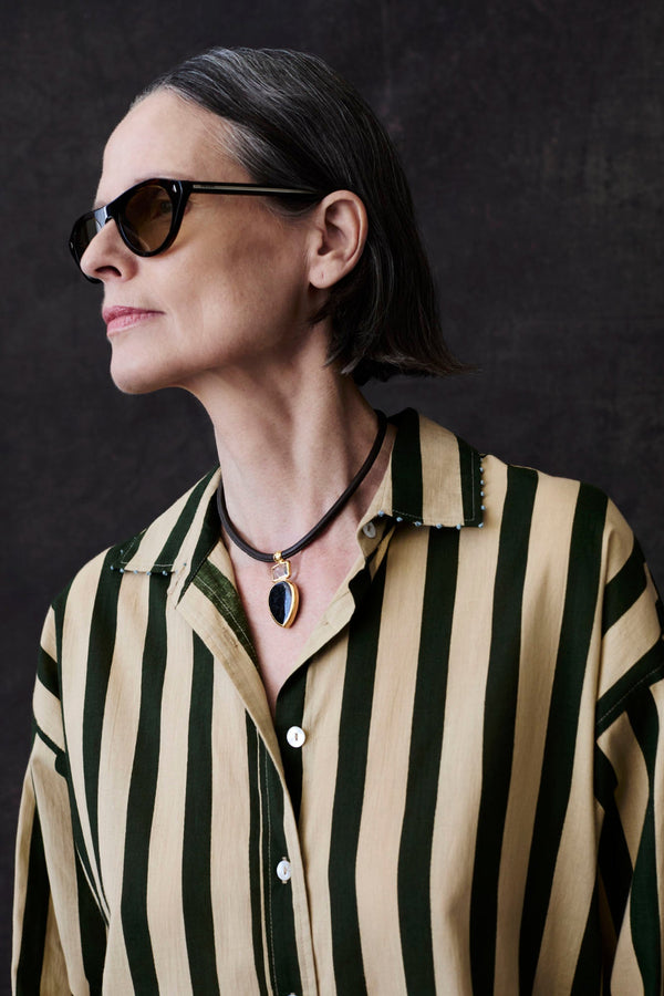Totem Leather Necklace Hypersthene