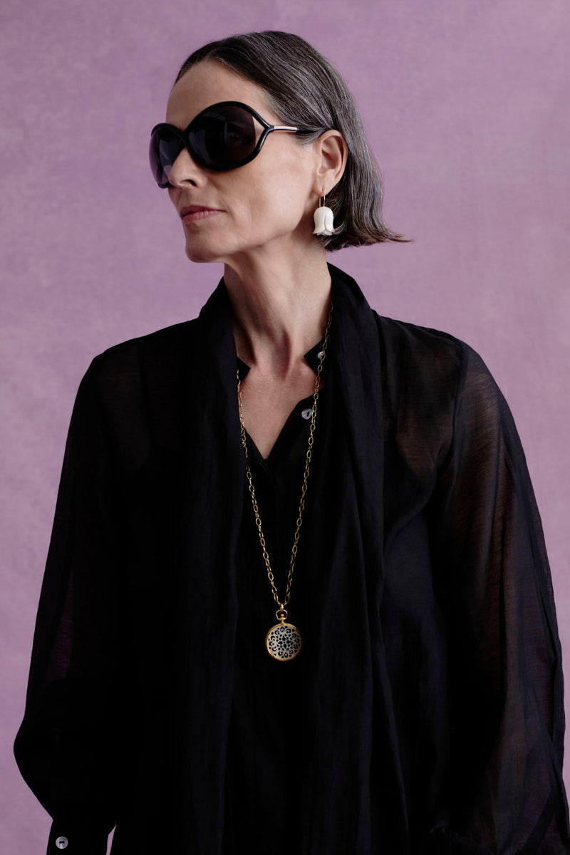 Tearful Rose Earrings White