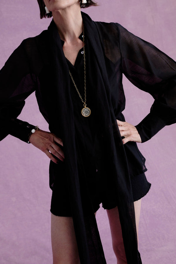 Nicola Scarf Blouse Black