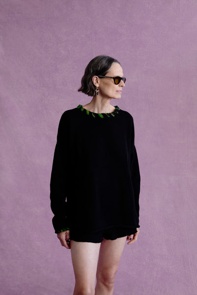 Whipstitch Sweater Black