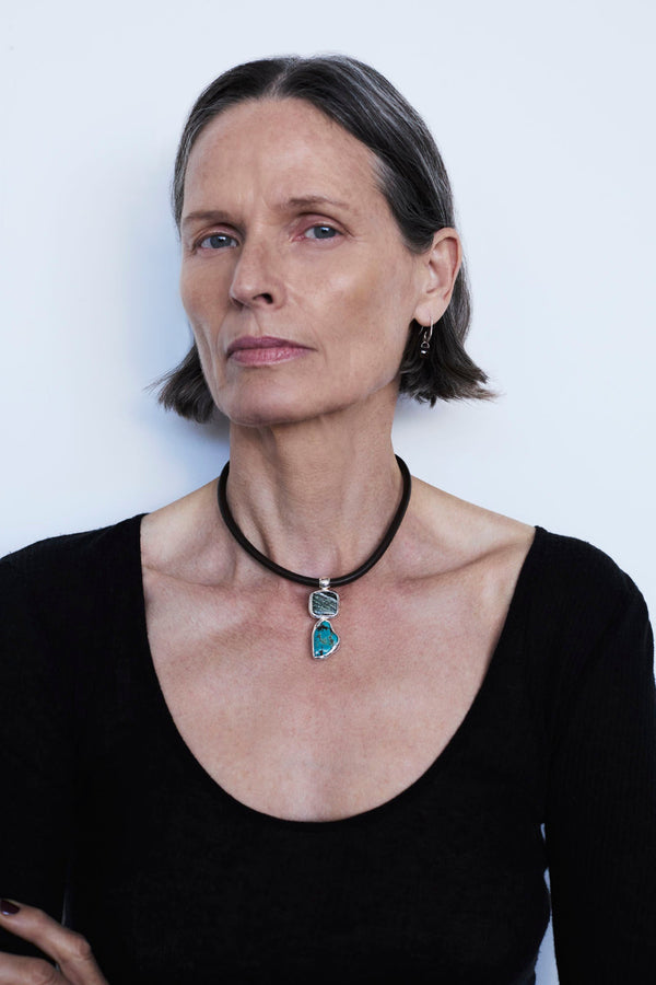 Totem Leather Necklace Turquoise