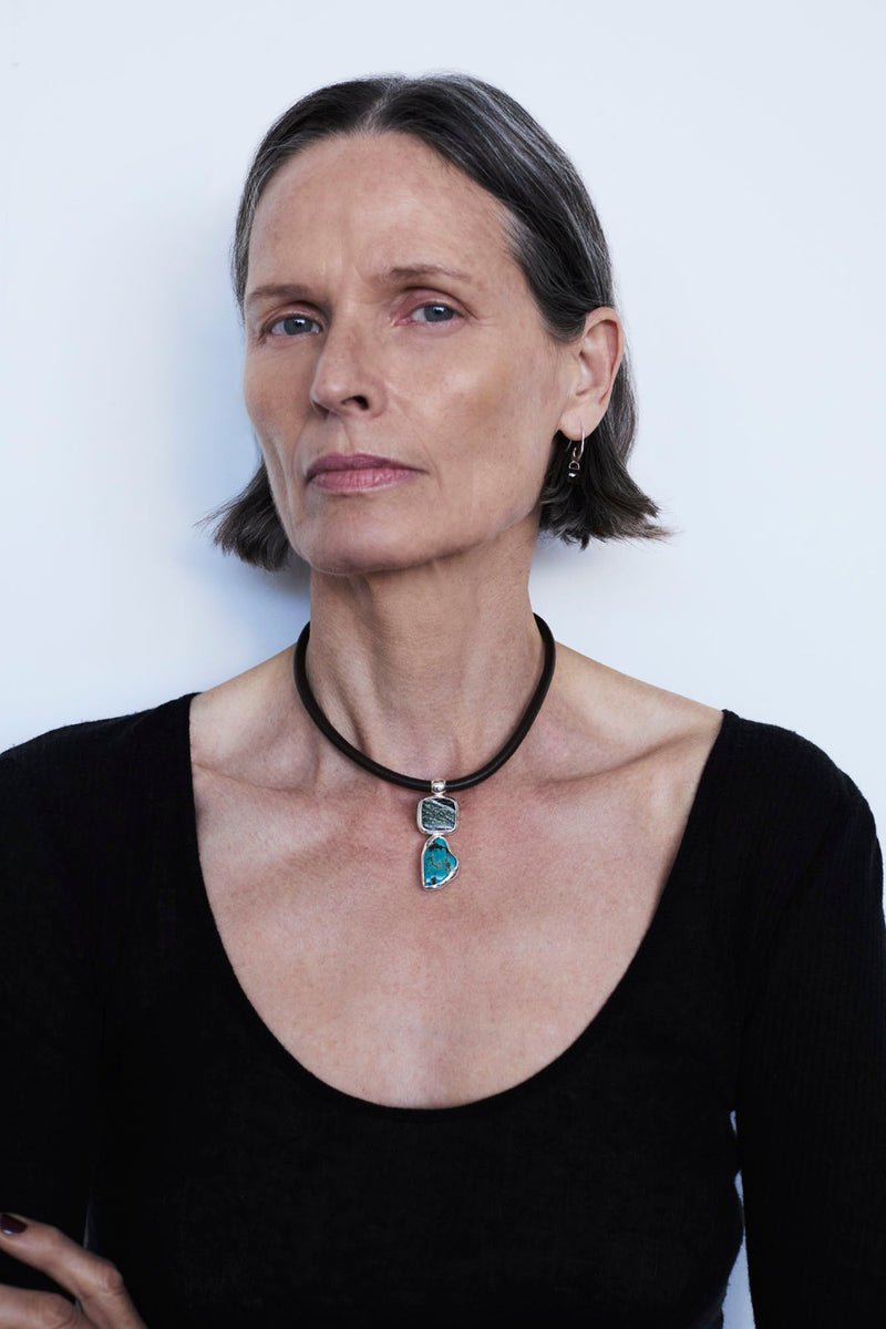 Totem Leather Necklace Turquoise