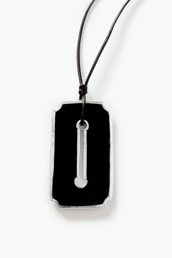 Padlock Cord Necklace Black