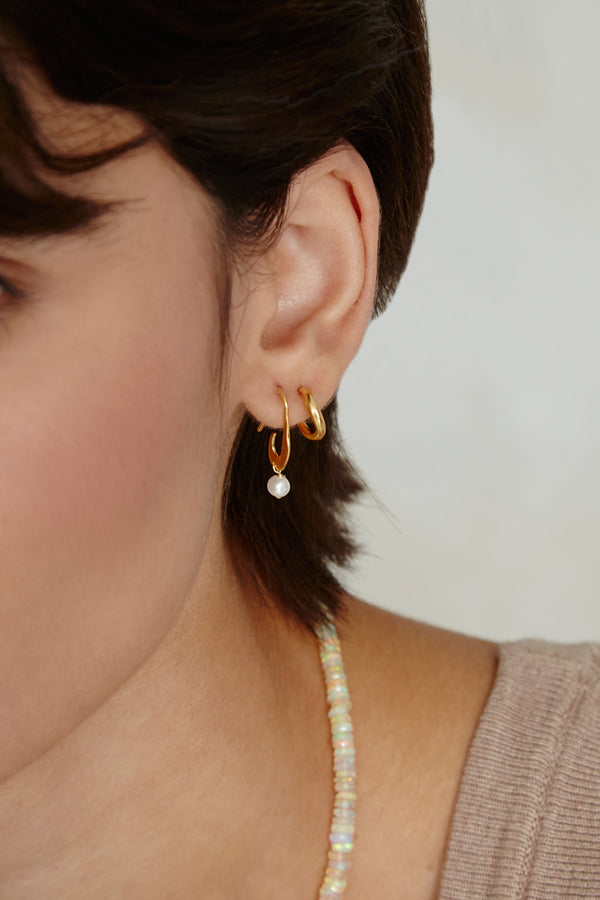Petite Crescent & Huggie Earring Set