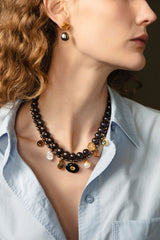 Seed Charm Necklace Peacock Pearl