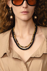 Gaia Duo Necklace Onyx