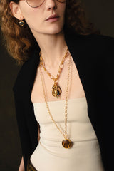 Pocket Watch Necklace Tiger's Eye