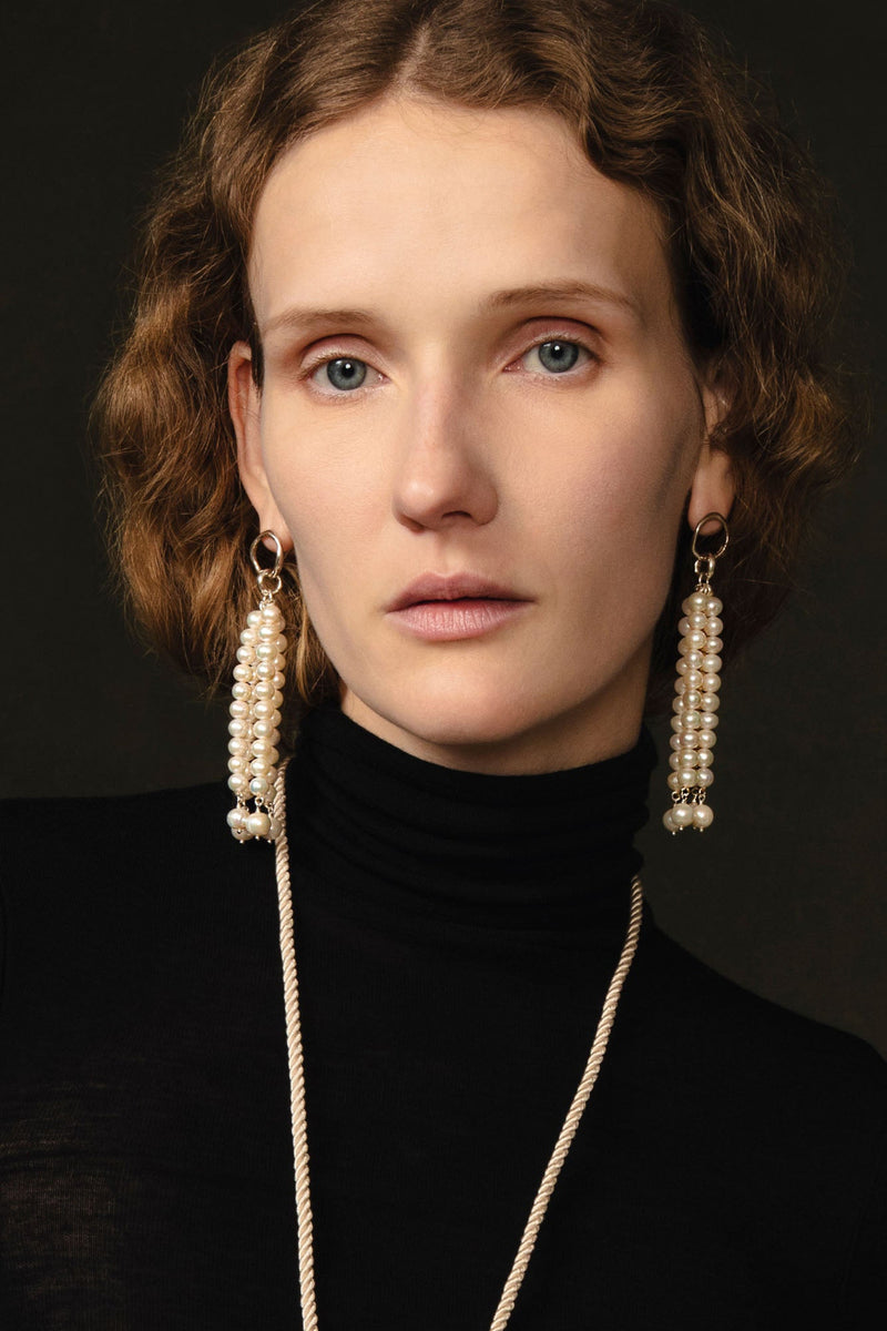 Pampille Earrings White Pearl