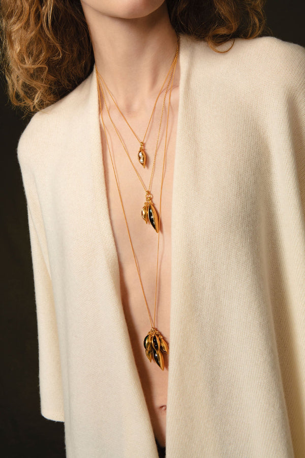 Peapod Cluster Necklace Multi