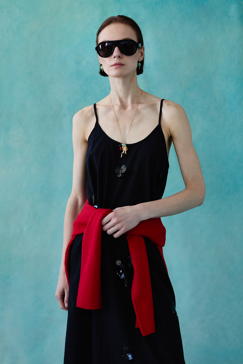 Orb Slip Dress Black