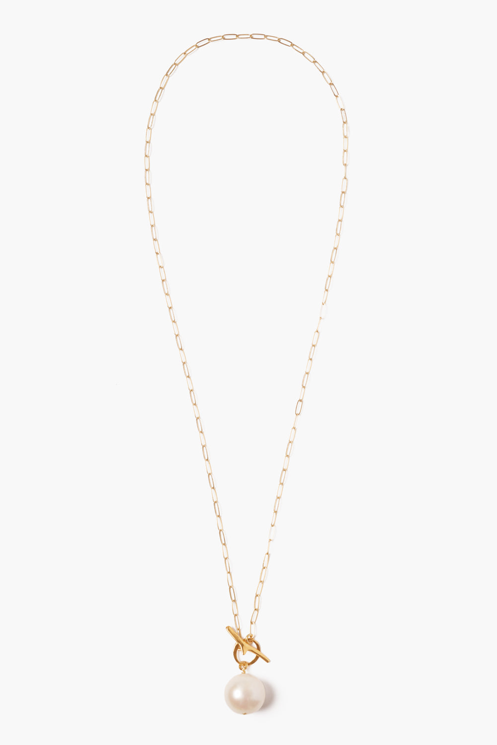 White Freshwater Pearl Toggle Necklace