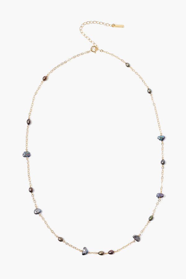 Free-form Pearl Necklace Peacock