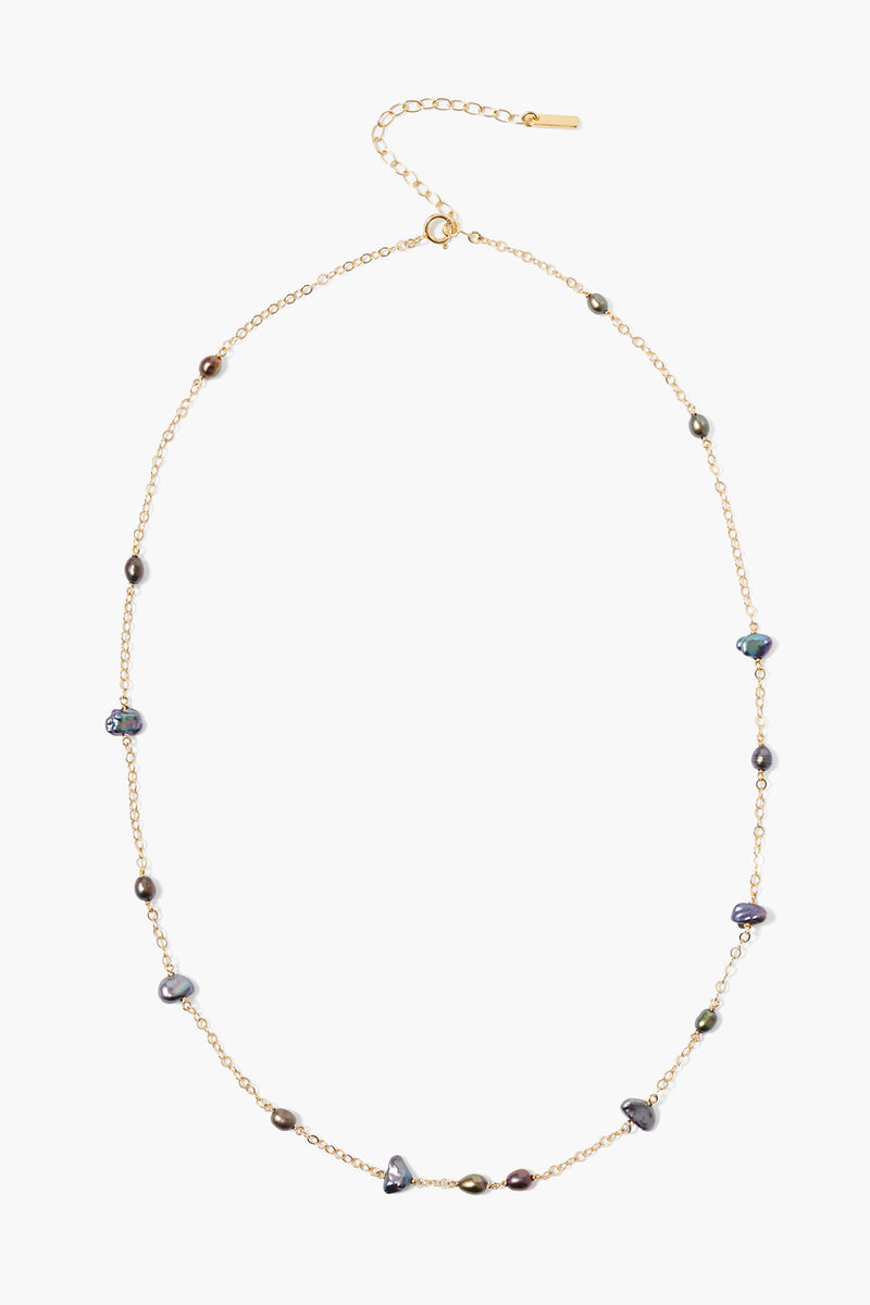 Free-form Pearl Necklace Peacock