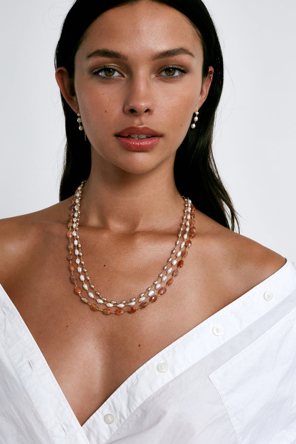 Santa Fe Necklace Taupe Pearl