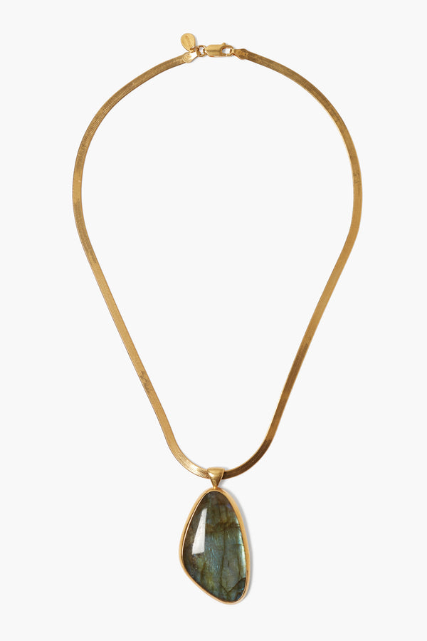 Yasmine Necklace Gold Labradorite