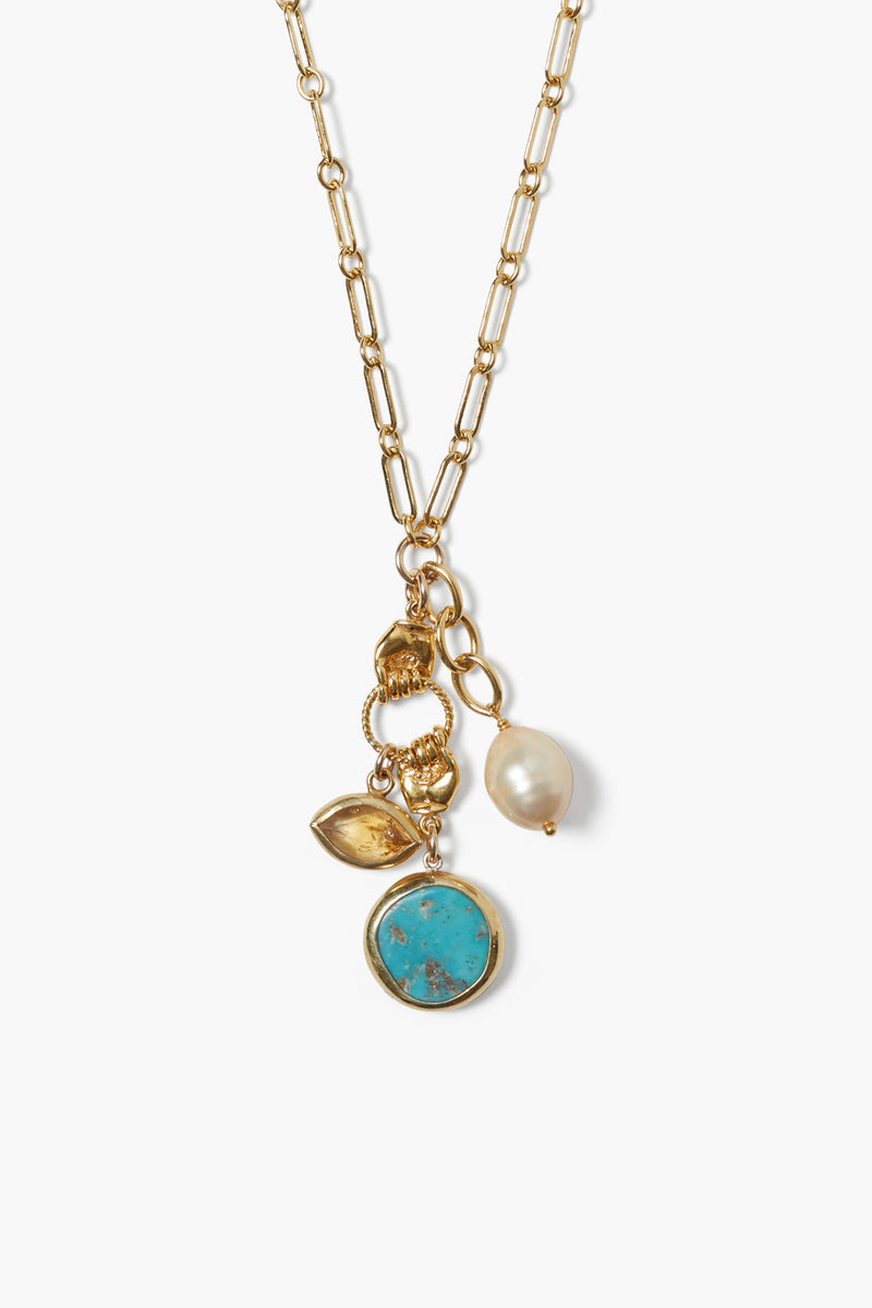Sardinia Charm Necklace Turquoise