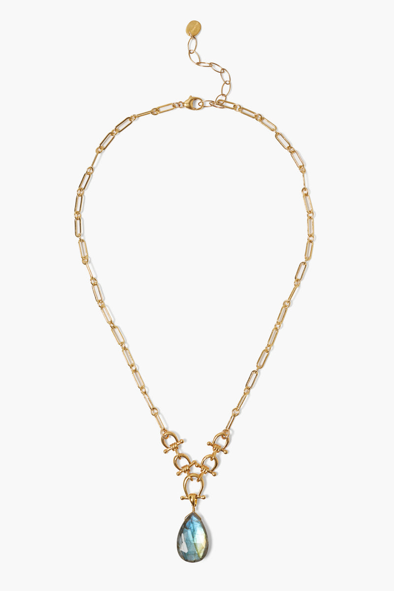 Cheval Necklace Gold Labradorite