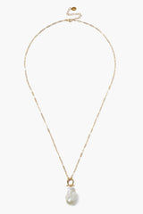 Cheval Pendant Necklace Gold White Pearl