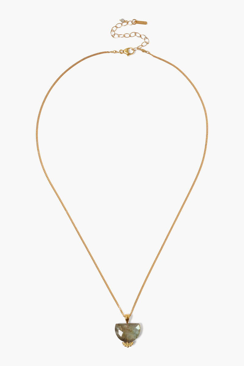 Jaya Pendant Necklace Gold Labradorite