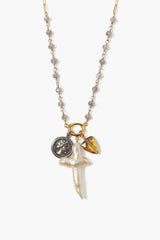 Tulum Charm Necklace Labradorite Mix
