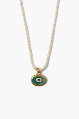 Mya Evil Eye Necklace White Pearl