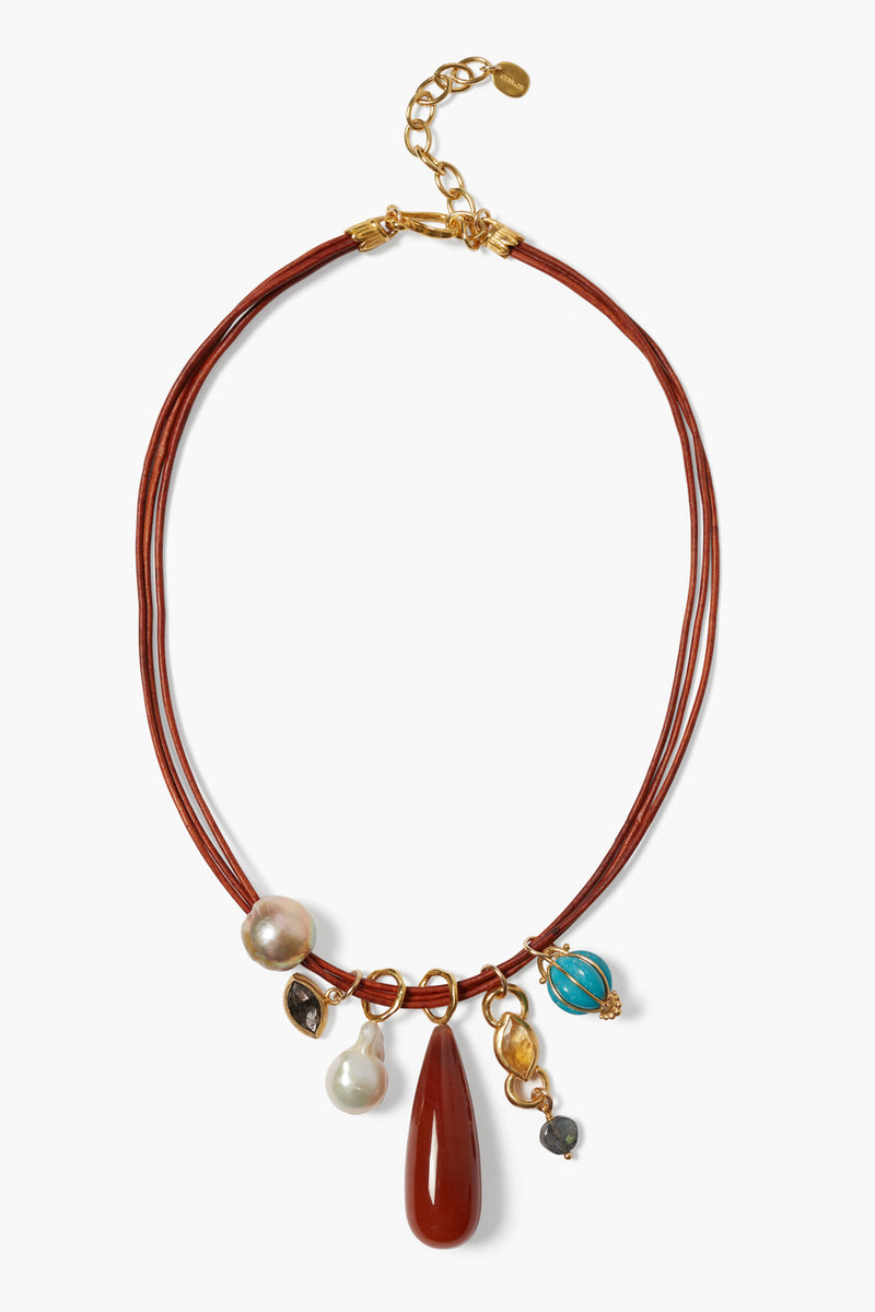 Madrid Charm Necklace Red Mix